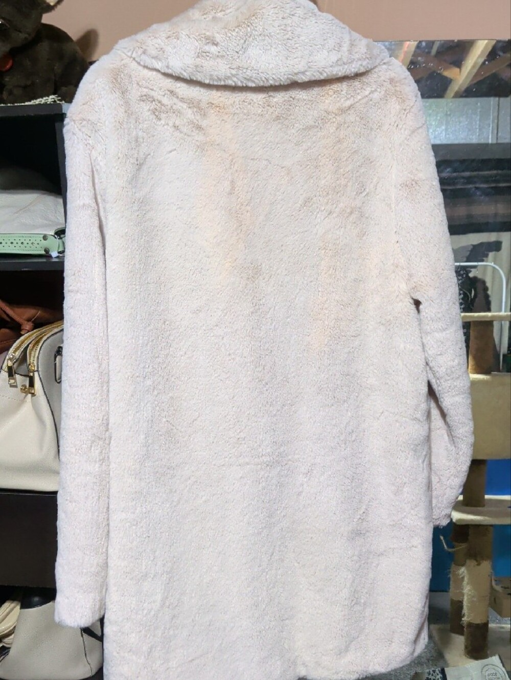 Abercrombie & Fitch Light Cream Faux Teddy Coat - Picture 3 of 3